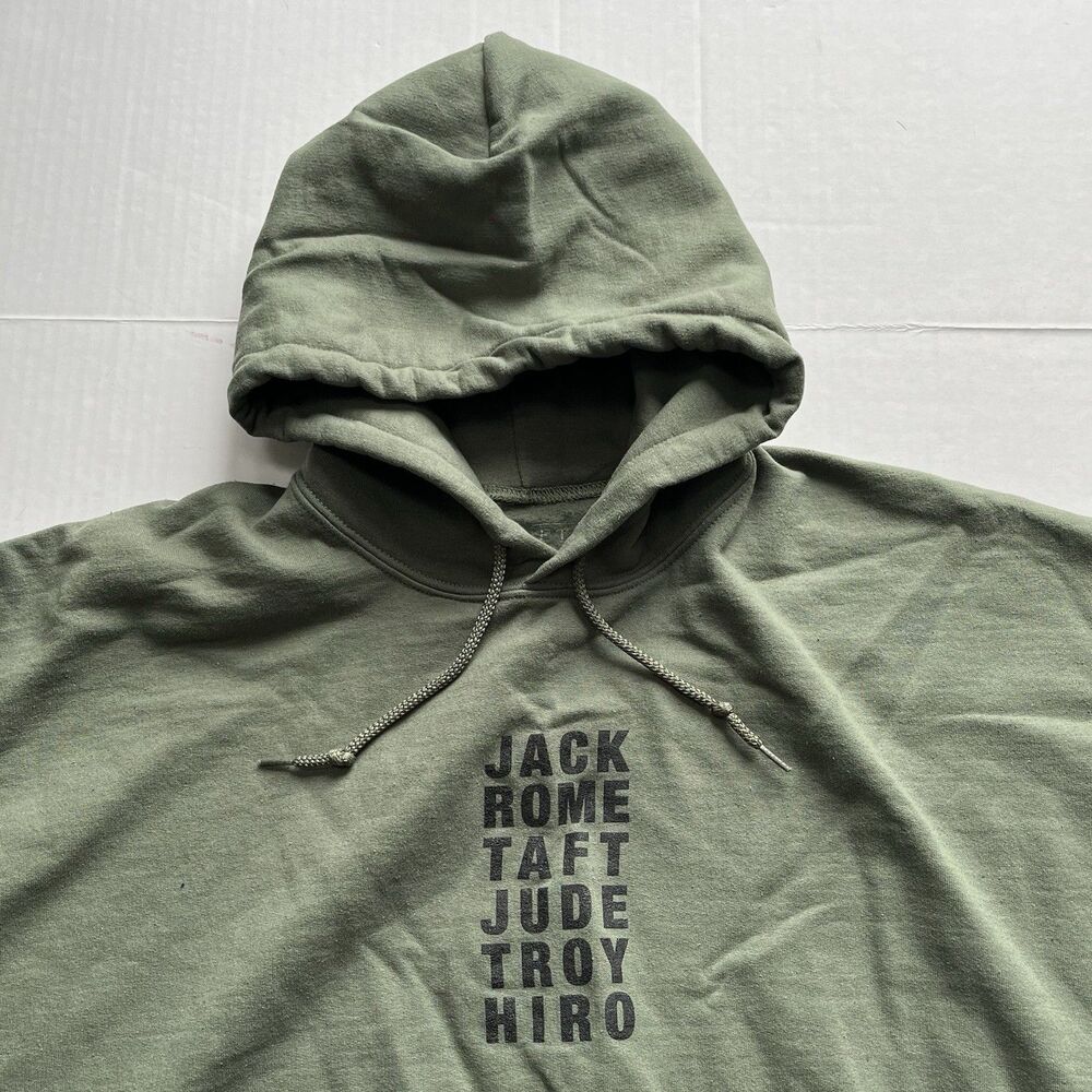 TAFT Mens Sz 2XL Pullover Hoodie Lightweight Hooded Fleece Sweatshirt Army Green